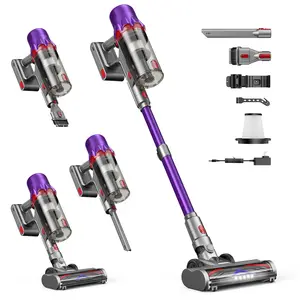 Cordless Vacuum Cleaner,45-Min Runtime 180W Powerful Suction,Self-Standing Stick Vacuum Cleaners with HEPA Filter for Home,Lightweight,Powerful Suction,Anti-Tangle Brush, LED Light,Detachable Battery, Lightweight for Carpet/Floor/Pet Hair/Car.