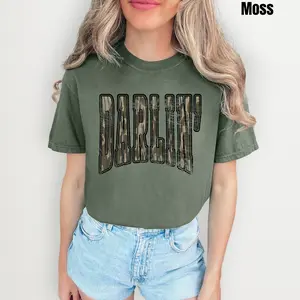 Camo Darlin Distressed Comfort Colors T-Shirt 'NLB'