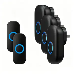 Wireless doorbell for the elderly, Use with long distance, Easy installation, plug-and-play, waterproof, 1000 feet working range, 150m remote control distance, 38 ring tones, 4 levels of adjustable volume, LED flashing light, transmitter IP55, door  bell