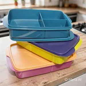 Tupperware Eco Lunch 1L Reusable Food Storage Set, 6-Piece (3 Containers, 3 Lids) for Meal Prep
