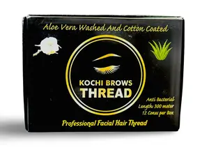 Kochi Co Eyebrow Threading Thread | Organic Cotton Thread for Precise Eyebrow Shaping | Ideal for Salon and Home Use | Thread for Perfect Eyebrow Sculpting (Pack of 12) Hair Removal Cosmetic Flawless Makeup
