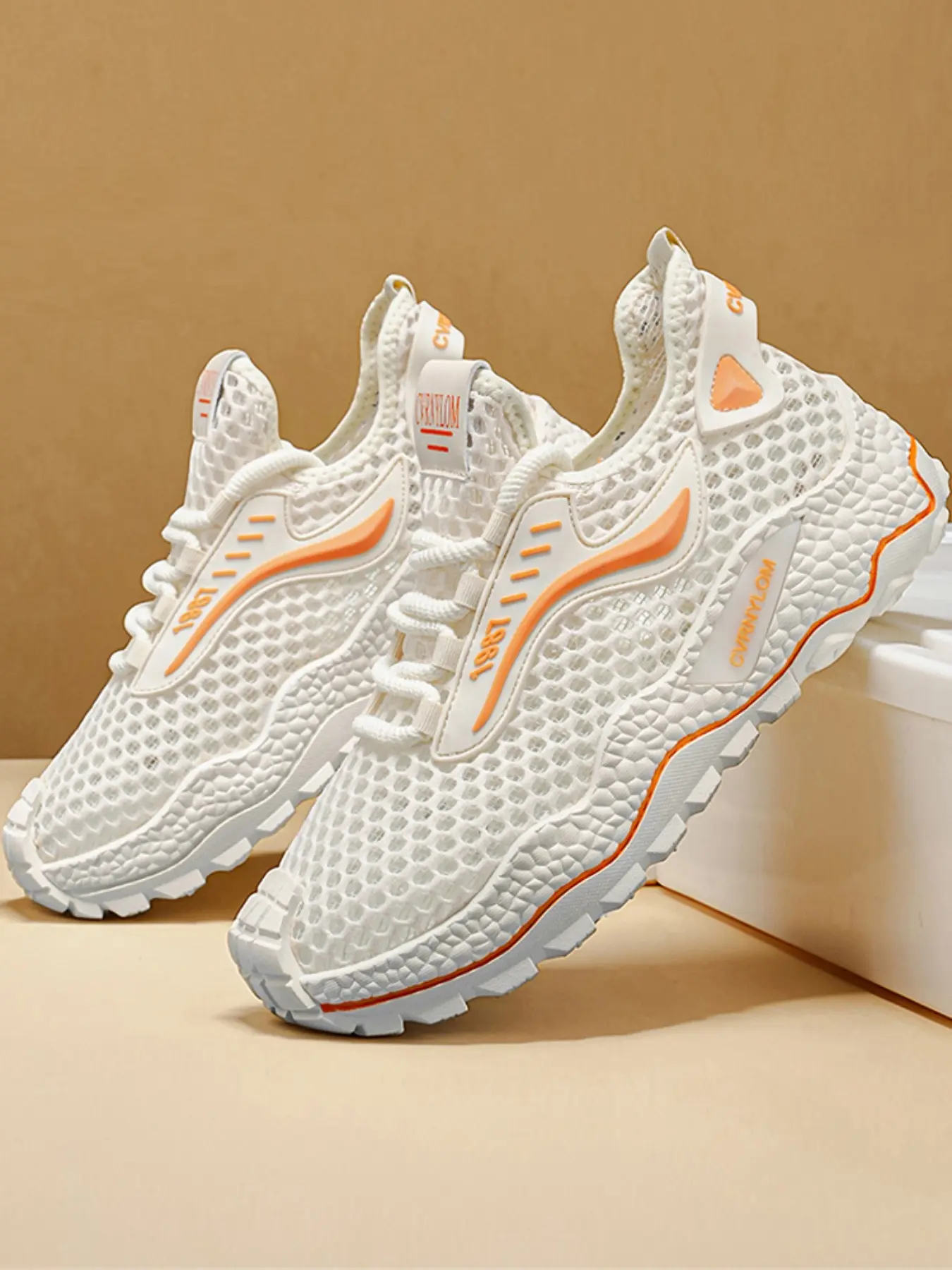 Men's Casual Running Shoes, Square Training Shoes, Breathable Lacing Design, Comfortable Anti-Slip, Fashion Men's Shoes, Outdoor Sports