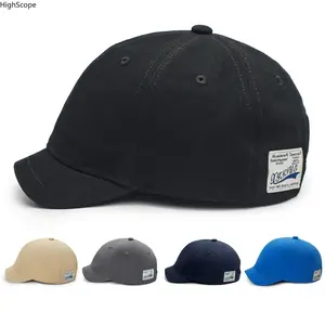 Unisex Vintage Woven Patch Cotton Dad Hat - Short Brim, Low Profile, Adjustable Nylon Strap, Men's Accessories, Ideal for Casual Daily & Street Style Sports & Outdoor Use