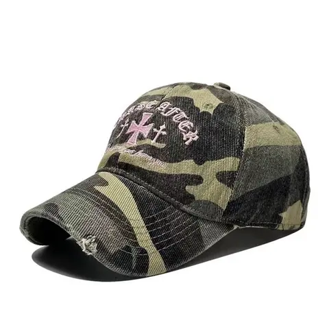 Women's Retro Vintage Embroidered Camouflage Duckbill Cap, Fashionable Trendy Brand Women's Street Versatile Baseball Cap, Y2K Casual Hat, Camo Dad Hat, Streetwear Cap, Street Style Cap, Suitable for Daily Travel