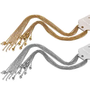 TOP-FASHION - 10pcs 45+5cm Gold Color Stainless Steel Link Chains in Bulk Necklaces Fashion Jewelry Adjustable Chains  Chokers DIY
