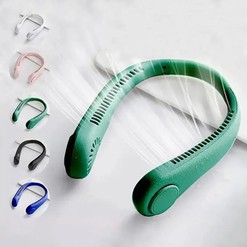 Portable Neck Fan, 3-speed Rechargeable Bladeless Neck Fan, Energy Saving Fan, Adjustable Personal Neck Wearable Fan for Women & Men, Usb Portable Fan