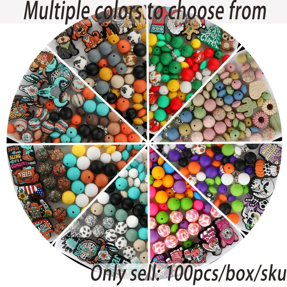 Halloween Christmas Beads Set, Animal Dog Plant Series, DIY Jewelry Making Supplies, Silicone & Flat Beads, Diy Mix Beads, Bead Assortment, DIY Beading Accessories, Beads And Accessories, Beads For Crafts, Diy Mixed Beads, Perfect for Bracelets & Pendants
