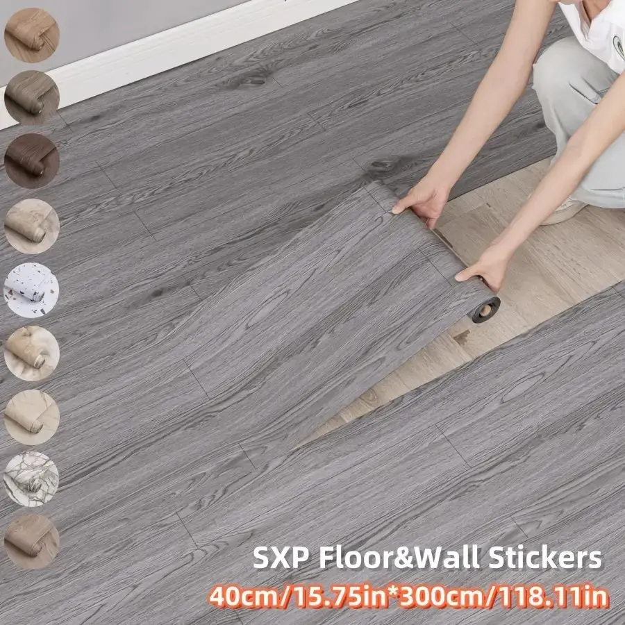 Self-Adhesive Vintage Wood Pattern Vinyl Flooring Roll, Peel and Stick Flooring, 40cm X 300cm, Scratch Resistant, Easy Clean, DIY Home Decor, Removable, Indoor Decoration, Wood Grain Floors
