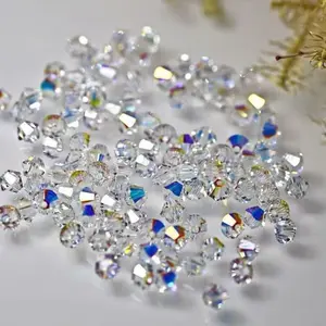 160pcs Beads Set, New Artificial Crystal Ab Beads, Rainbow Color 4mm, Austrian Glass Beads for Jewelry Making, Festival Decorations, Diy Beads