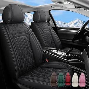 Car Seat Covers Full Set 5-Seats Universal Fit,Premium Faux Leather,Breathable Anti-Slip,All Season Comfort