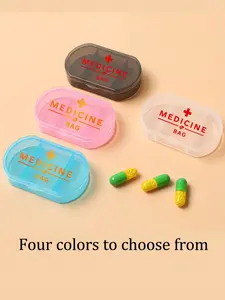 Portable Oval Medicine Box with Customizable Logo, 3-Compartment Mini Organizer for Travel, Unique Jewelry and Medicine Storage Solution, Vitamin Organizer