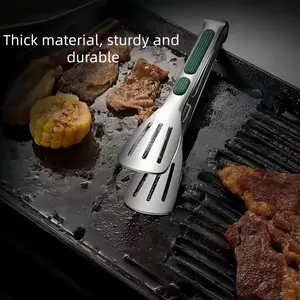 Heat-Resistant Stainless Steel Food Tongs, Anti-Hot Handle Kitchen Utensils, Bread Clip, Steak Grilled Vegetables BBQ Grill Clips