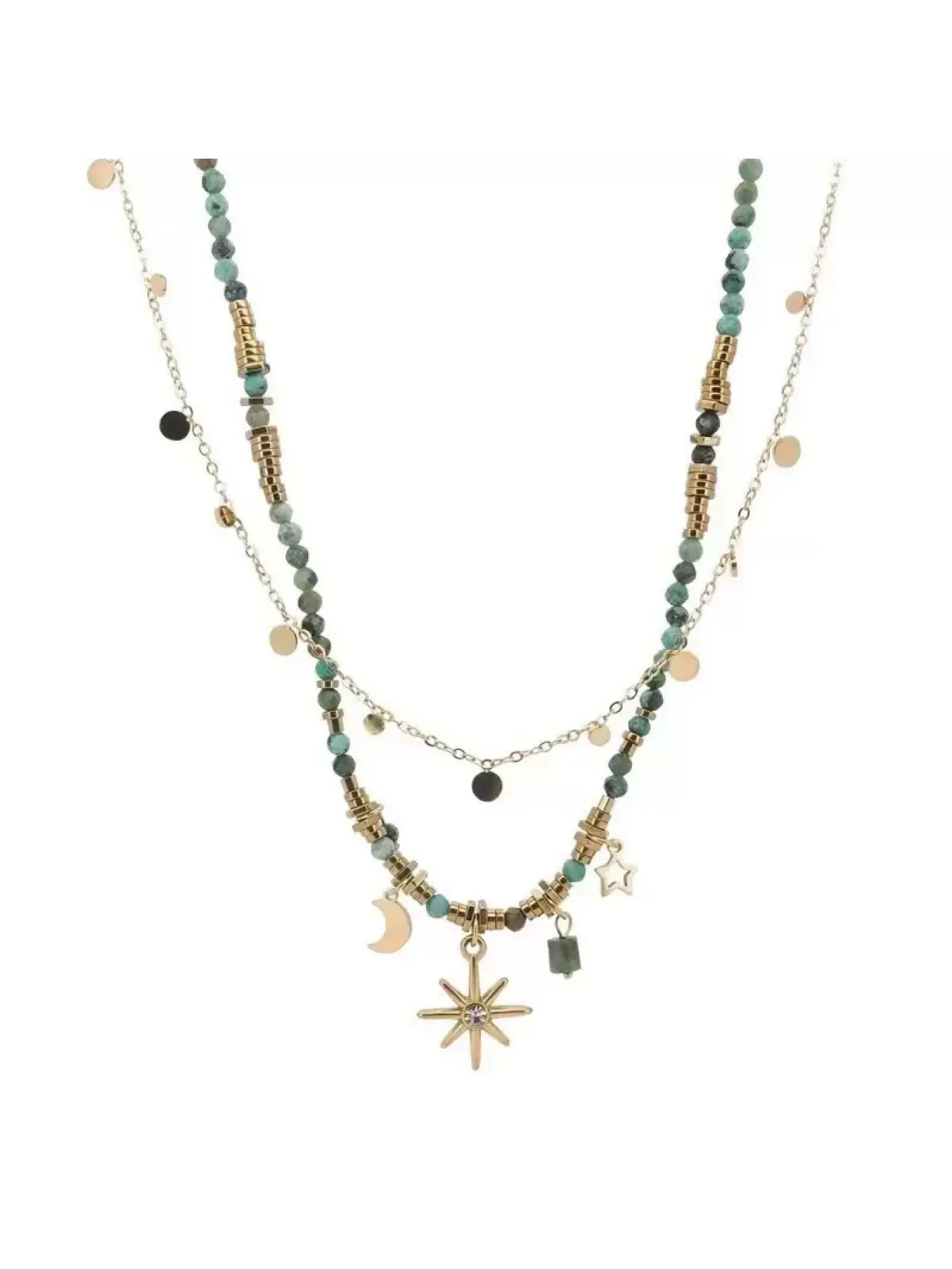 Women's Vintage Beaded Stackable Layered Necklace Bohemian Sunflower Niche Minimalist Design Clavicle Chain Delicate Neck Chain Sweater Chain Fashion Accessories for Daily Party Vacation Wear