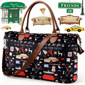 Weekender Travel Bags Friends Extra Large Stylish Weekender tote Duffle Bag with Shoulder Strap Surface Waterproof Carry on Lightweight Overnight Hospital Bags Western Christmas Gifts for Women
