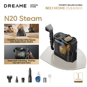 【New Arrival】DREAME N20 Steam Portable Carpet Cleaner with Steam & Hot Water Wash, Upholstery Cleaner Machine with Auto-Mix Solution, 17Kpa Powerful Suction, Spot Cleaner for Carpet, Couch, Furniture, Pets, Cars