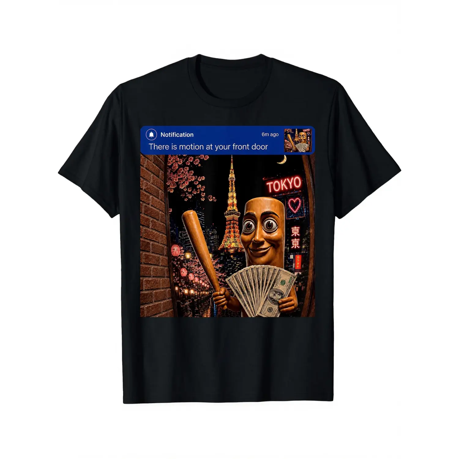 Cotton There is Motion At Your Front Door Tung Tung Tung Sahur Meme T-Shirt
