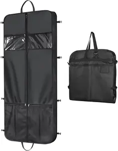 Luxury Storage 60" Garment Bag for Long Dress, Coat, ,  and Choir Robe 3.9" Gusset Cover Heavy Duty, Breathable, Hanging, Foldable Travel and Wardrobe Clothes Protector