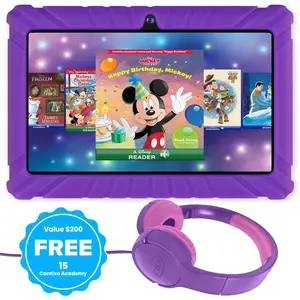 Contixo V8-2 Kids Tablet & Headphone Bundle 7" HD Display Android 13 OS 32GB Storage 80 Free Disney Ebooks Parental Controls Durable Screen Portable Learning Tool for Ages 3-7