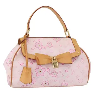 Pre-owned Louis Vuitton CANVAS TOP HANDLE Monogram Cherry Blossom Sac retro PM Bag Pink L26032128