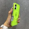 Magnetic Neon Color Matte Translucent Armor Shockproof Case For iPhone 17 16 13 12 14 15 Pro Max For Magsafe Wireless Charge Cover