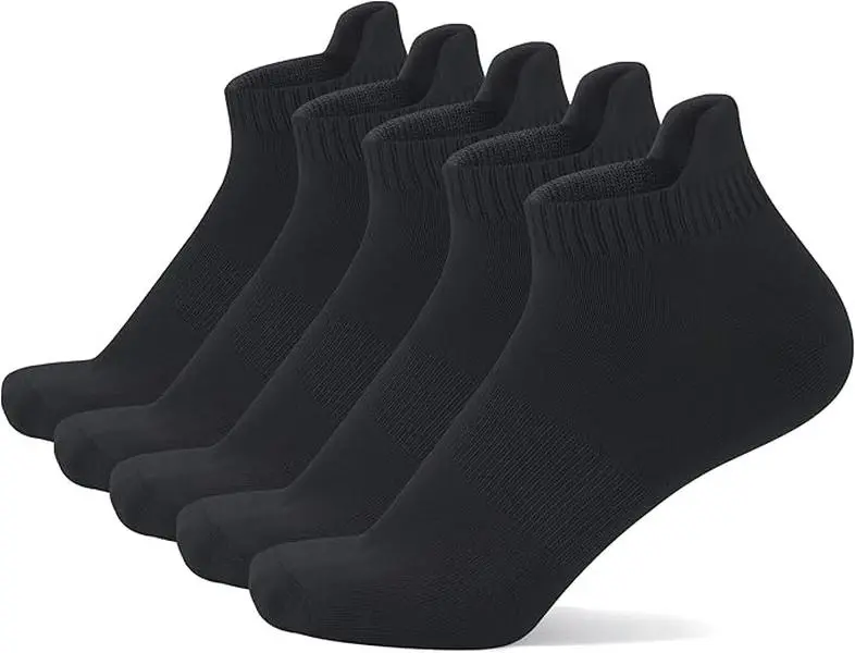 SERISIMPLE Thin Viscose Bamboo No Show Sock Men Low Cut Socks Odor Resistant Breathable Sock 5 Pairs