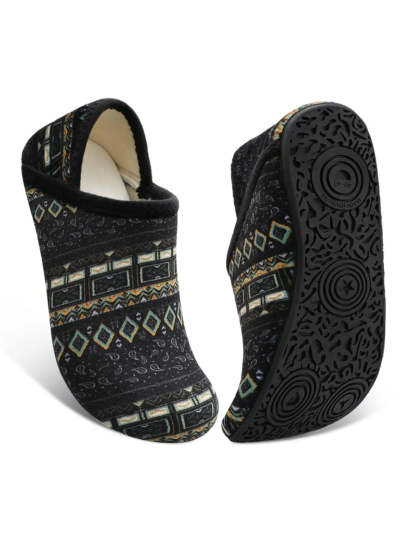 Women's Ethnic Pattern Slippers, Casual Soft Lightweight Comfortable Home Slippers, Non-slip Indoor/Outdoor Slippers for Women & Girls