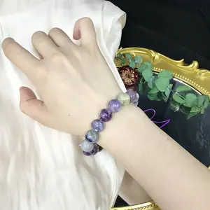 Morandi Colorful Emerald Bracelet, Natural Gradient Purple Multi-Crystal