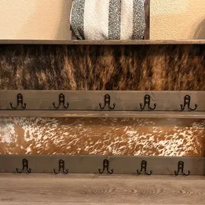 Hair-on genuine cowhide hanging coat rack // entry way decor // western home decor // cowhide decor // Brazilian cowhide //