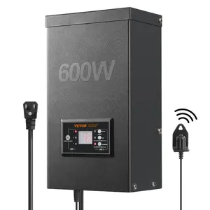 VEVOR 120W Low Voltage Landscape Transformer with Timer and Photocell Sensor, Waterproof Landscape Lighting Transformer, 120V AC to 12V AC for Outdoor, Spotlight, Pathway Light, Pool light, ETLVEVOR Super Brand Day