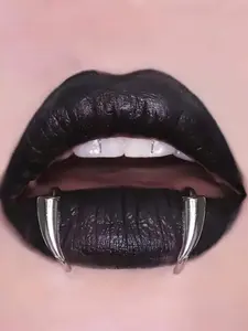 Vampire Fangs Fake Teeth, Unisex Stainless Steel Lip Ring, Vertical Labret Jewelry, Punk Style Body Jewelry for Party, Daily Clothing Decor, Trendy All-match & Exquisite Jewelry for Gift