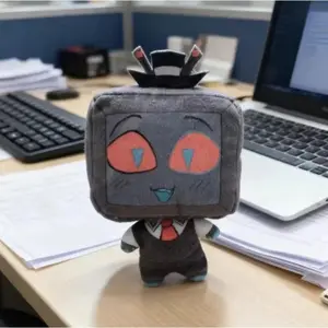 Stuffed 10cm Anime Hazbin Hotel Vox Lucifer Cotton Doll Plush Toy Birthday Gift or Backpack Ornament Keychain