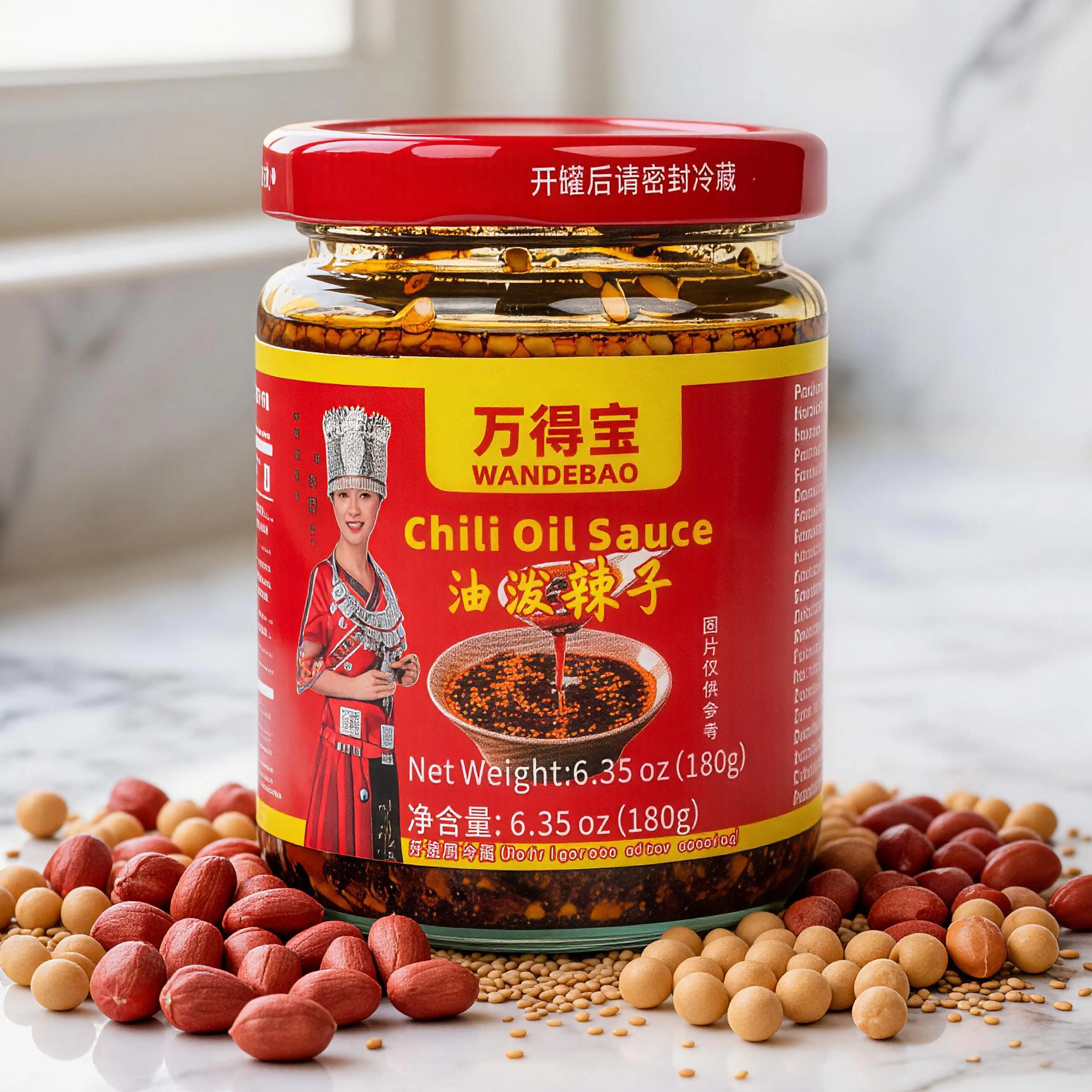 Classic Chinese Spicy Chili Oil Seasoning - Mildly Spicy Spice Sauce, Room Temperature, Ideal for Ramen, Sushi Toppings & Cooking, Chili Oil Mix, Single Jar#backtoschool