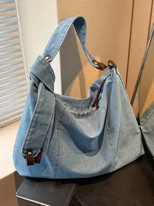 Personalized  denim shoulder bag, simple and fashionable all-match tote messenger bag, crossbody messenger bag, casual daily commuting shopping bag, multiple colors optional, college students' commuting bag, suitable for daily travel, etc.