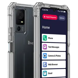 Clear Case for Jitterbug Smart4 / TCL 40XL, Nakedcellphone Transparent [Shock Absorbing] Hybrid TPU Cover for Lively Smart 4 Phone for Seniors (2023, T608G)