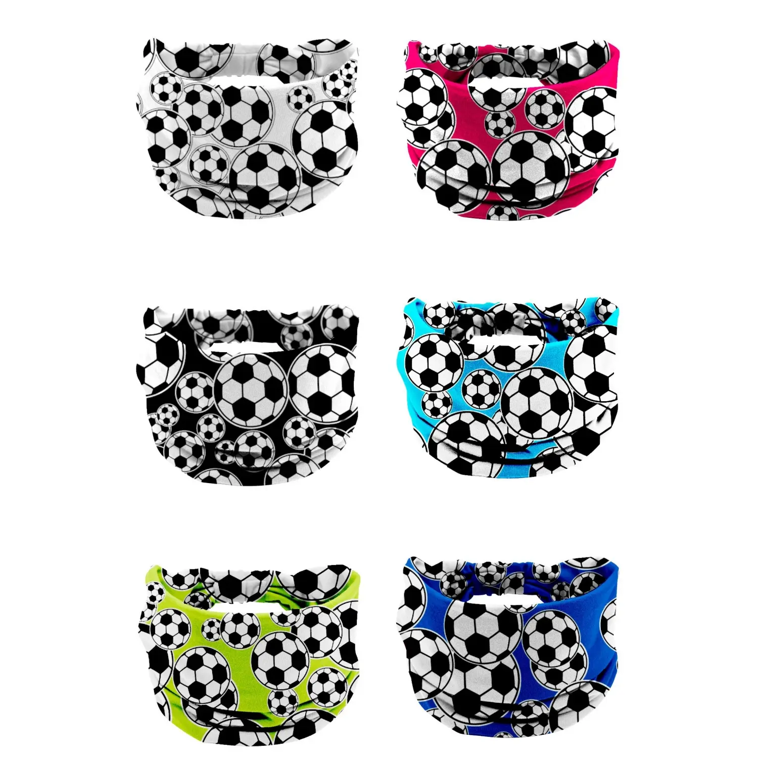 6 Pcs Soccer Headbands for Women Girls Boys Elastic Sweatband Headbands Adjustable Athletic Headband for Daily, Running, Football, and Outdoor Play