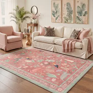 【Deals For You Days】GENIMO Home Rug – Soft, Non-Slip, Pet Friendly, Machine Washable Carpet, Ideal Area Rug for Living Room, Bedroom, Kitchen, Hallway Floor Decor ,ARB4861-SAFFRON BLOOM
