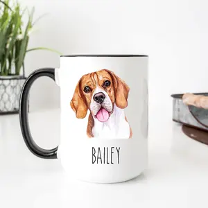 Beagle Dog Face Personalized Coffee Mug