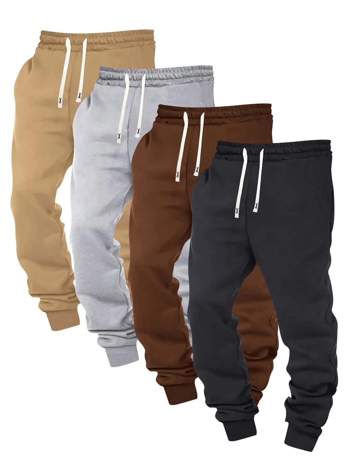 Men's Stylish Solid Pocket Drawstring Waist Sweatpants, Mens Clothing, Regular Fit Casual Plain Soft Elastic Waist Jogger Pants for Summer 2024, Comfy