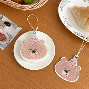 Dishwashing Sponge Scouring Pad - Compressed Wood Pulp Cleaning Cloth with Cute Animal Designs - Durable Plastic Kitchen & Bathroom Scrubber for Dishes, Pots, Pans - High-Quality, Easy to Use, Dishwashing Sponge, Playful Design