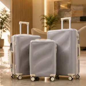 3-Piece Sturdy ABS Luggage Travel Bundle, Lightweight Durable Hard Shell Suitcases with Spinner Wheels, TSA Lock, 20/24/28 in Carry-On/Checked Bags, Textured Scratch-Resistant Exterior, Telescoping Handle, Side Hooks, Multiple Color Options