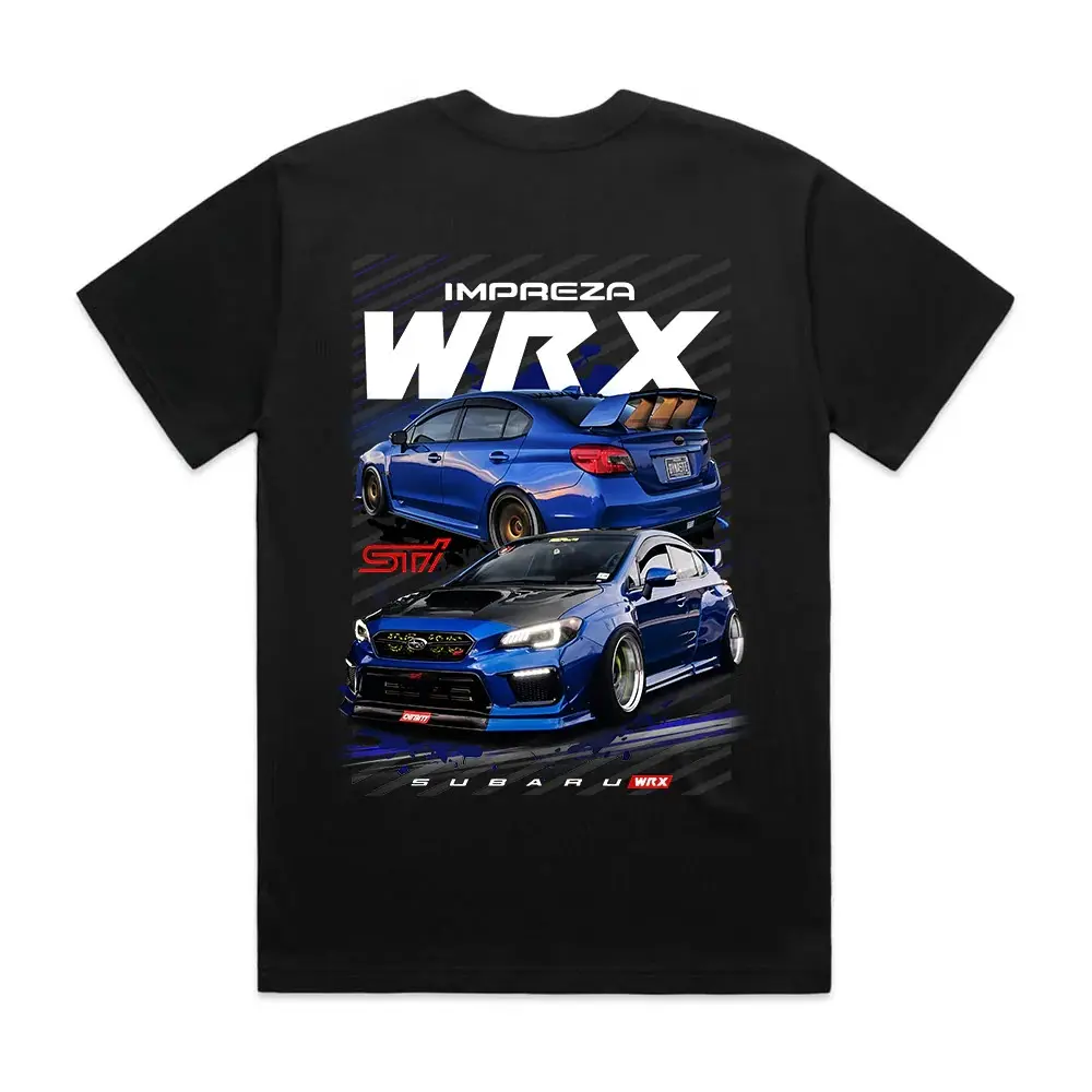 Subaru Impreza WRX Blue Meanie STI Cars T-shirt Sweatshirt Hoodie 2 Sided - Street Racer Enthusiast Gift for Car Lovers Tee
