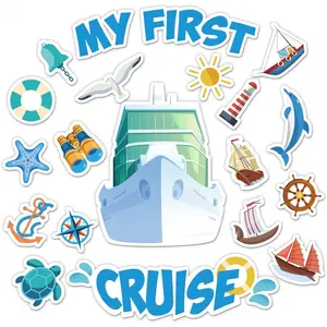20 Pcs Cruise Door Decorations Magnetic 2026 First Cruise Ship Door Magnets Nautical Room Magnets Carnival Boat Ship Cabin Funny Decorations for Nautical Room Fridge Car Computer Higher End Fridge Magnets Light Fridge Magnet