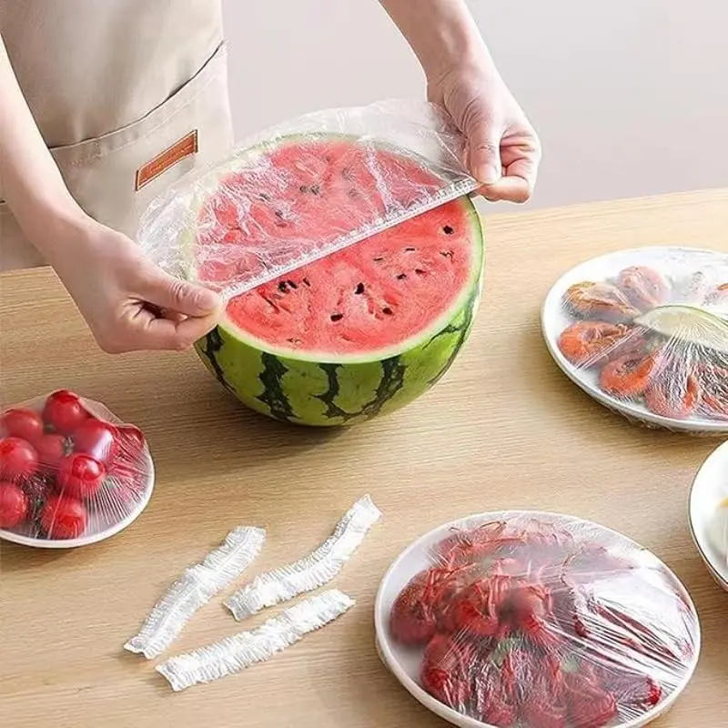 200 PCS Plastic Bowl Covers – Elastic Reusable Food Wrap, Stretch Plate Covers for Food Storage & Bread Proofing, Keep Food Fresh, Picnic Kitchen#SummerWins#backtoschool