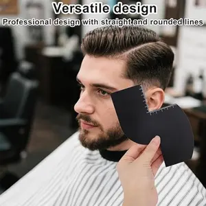 Hairline Shaping Barber Accessories, Reusable Hairdresser Improvement Card with Measurement Indicator, Matte PVC Tool for Easy Maintenance, Haircare, Versatile Usage