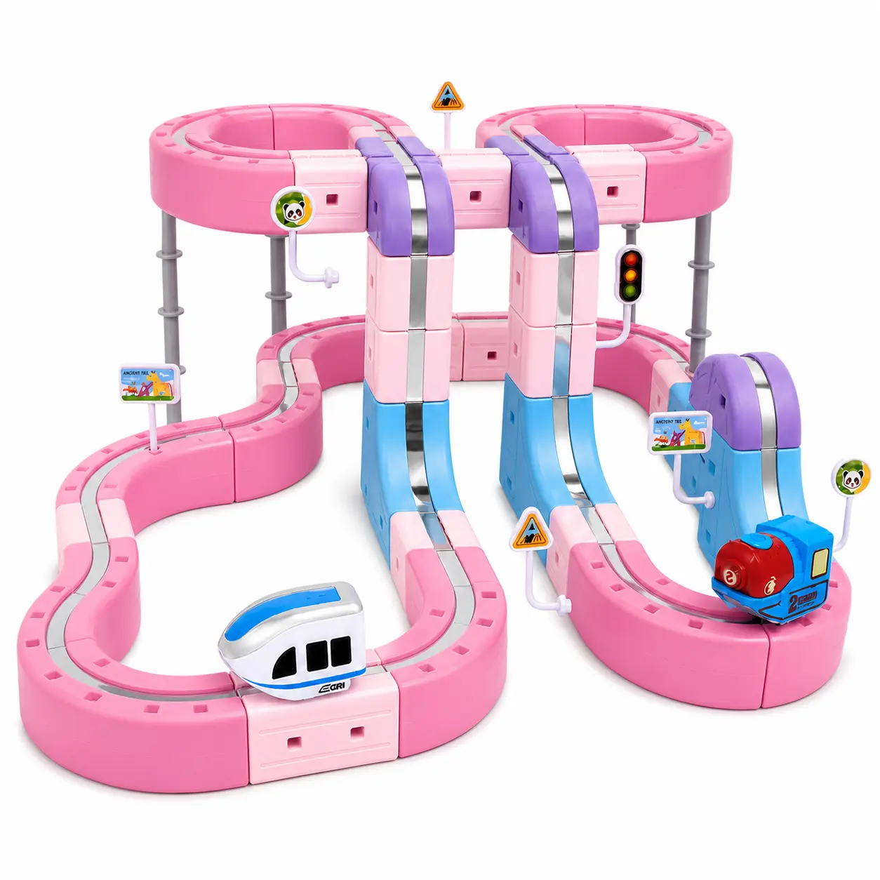 Electric Train Set Race Track for Kids Ages 3-8, 152-Piece Motorized Magnetic Anti-Gravity Train Track Building Toy, STEM Screen-Free Indoor Play, Birthday for Boys & Girls