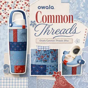 Owala Common Threads 30oz Bottle – FreeSip Sway, America’s 250th Birthday Collection, Red White Blue BPA Free Travel Water Bottle