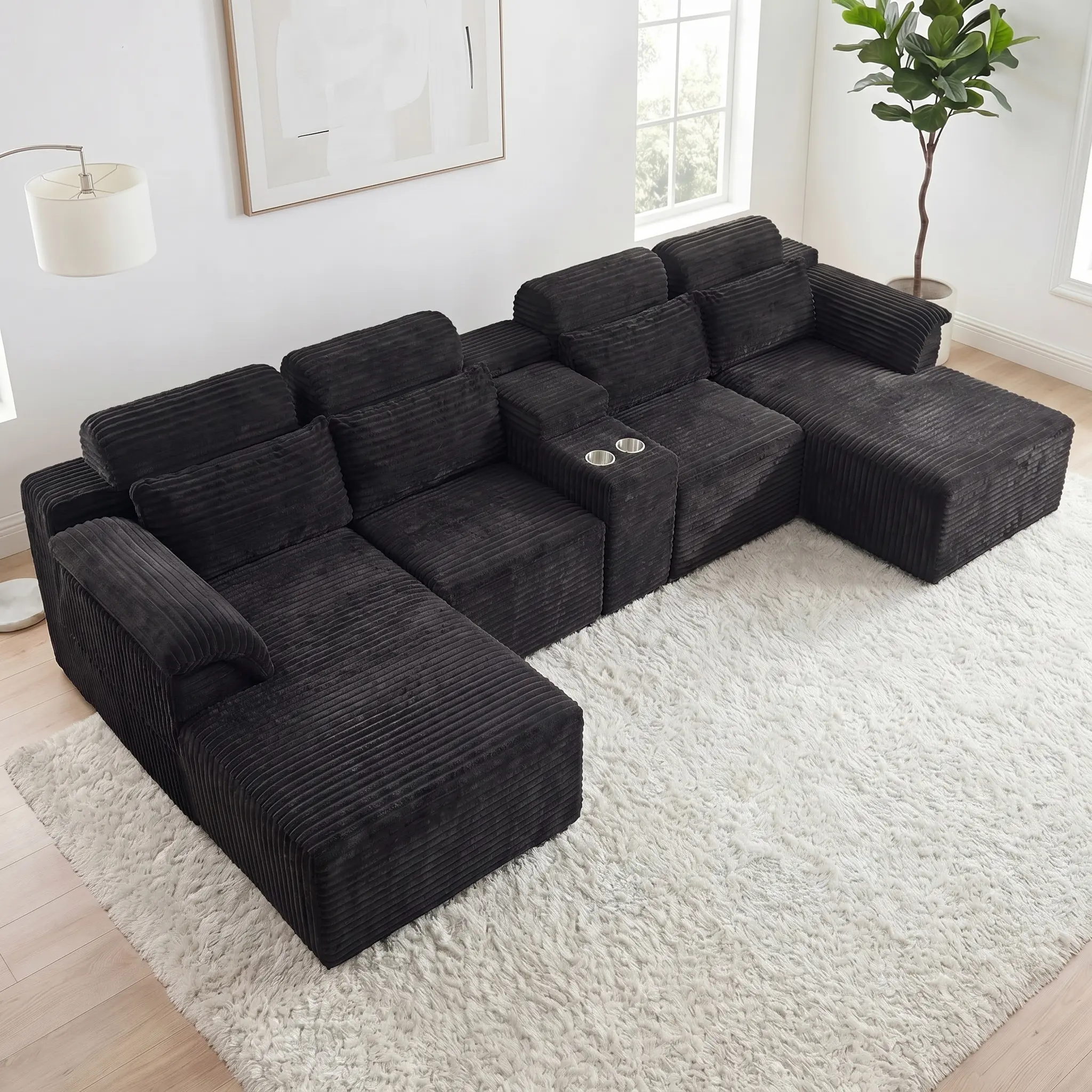 U-shaped cloud modular sofa Boneless Compressed Sponge Sofa Vacuum Pack Cloud Couch High Resilience Foam No Frame Expand Instantly Small Space Modular Lazy Sofa TikTok Hot Furniture Easy Delivery No Tools Needed Apartment Living Room Sofa wholesale