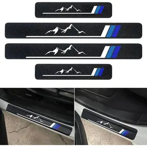4 count Carbon Fiber Door Sill Plate Protectors Door Entry Guard Compatible with  4Runner Tundra Rav4 Highlander Sequoia Door Sill Protector  Accessories