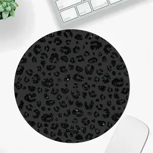 Fashion Leopard Pattern Round Mouse Pad, Non-slip Rubber Base Mouse Pad, Decorative Mouse Mat for Office Home, Gaming Mousepad