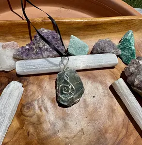 Touch Of A Feather - Fluorite (Insight) - Crystal Necklace